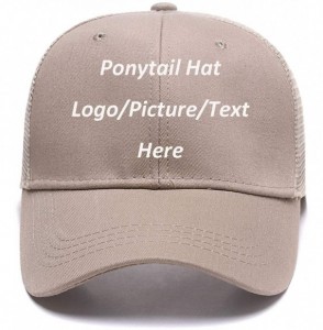 Baseball Caps Custom Snapback Hats Unisex Ponytail Baseball Cap High Bun Ponycap Adjustable Mesh Trucker Hats Funny Gifts - C...