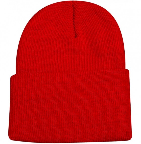 Baseball Caps Knit Watch Cap with Cuff - Red - CE114XY2REN