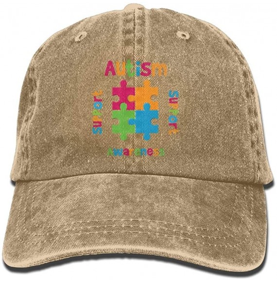 Baseball Caps Autism Awareness Support Love Adult Sport Adjustable Baseball Cap Cowboy Hat - Natural - C7187DI00AU