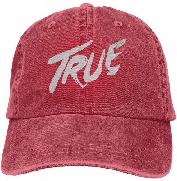 Baseball Caps Unisex Adjustable Washed Dyed Baseball Caps Avicii True Logo Snapback Sun Visor Hats - Red - CM18X2KX4DG