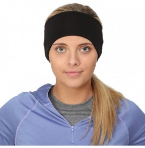 Headbands Women's Ponytail Headband - Moisture Wicking Ear Band - The Power Running Headband - black - CG11LRUN78L