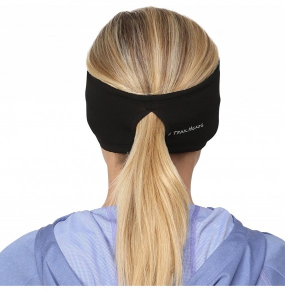 Headbands Women's Ponytail Headband - Moisture Wicking Ear Band - The Power Running Headband - black - CG11LRUN78L