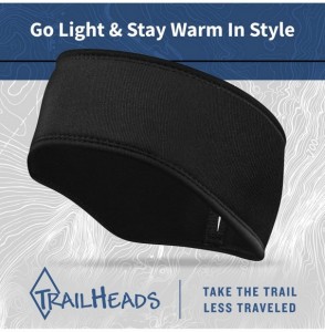 Headbands Women's Ponytail Headband - Moisture Wicking Ear Band - The Power Running Headband - black - CG11LRUN78L