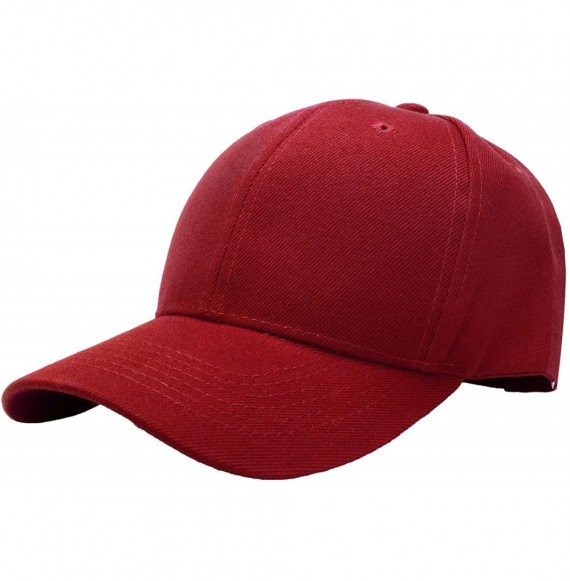 Baseball Caps 2pcs Baseball Cap for Men Women Adjustable Size Perfect for Outdoor Activities - Burgundy/Burgundy - C6195CQY6RX