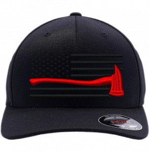 Baseball Caps Flag Embroidered Wooly Combed Flexfit - Black-3 - C4180R8H5QT