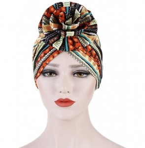 Skullies & Beanies Women Boho Flower Head Wraps Long Hair Scarf Turban Pre-tie Head Scarves - 1 - CR18WE6QGMA