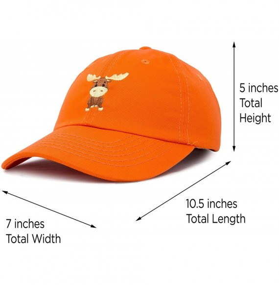 Baseball Caps Cute Moose Hat Baseball Cap - Orange - CC18LZ6LQ74