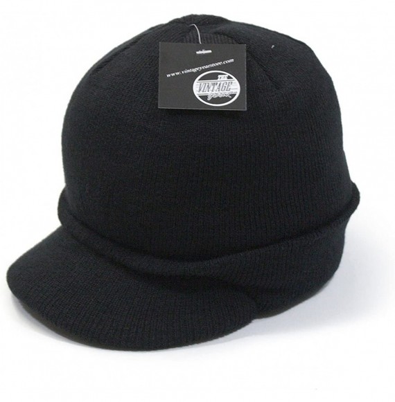 Skullies & Beanies Sports Visor Billed Knit Radar Cuff Beanie - Black - C9120D7JUAV