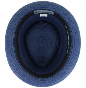 Fedoras Belfry Men/Women Summer Straw Pork Pie Trilby Fedora Hat in Blue- Tan- Black - Strjnavy - CD192AHNNQ8