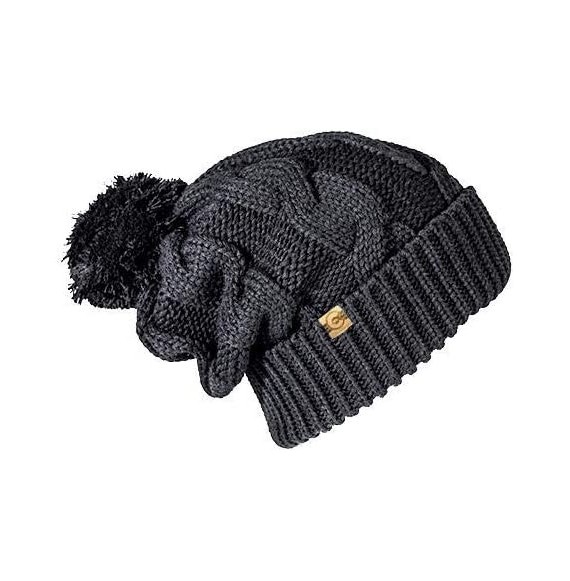 Skullies & Beanies Womens Aprés Pom Beanie - Black - C818R2L6M5K