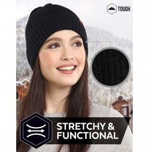 Skullies & Beanies Winter Beanie Knit Hats for Men & Women - Cold Weather Stylish Toboggan Skull Cap - Black - C818W7WNGM2