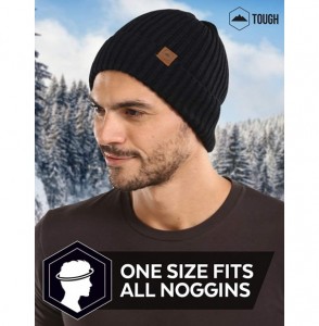 Skullies & Beanies Winter Beanie Knit Hats for Men & Women - Cold Weather Stylish Toboggan Skull Cap - Black - C818W7WNGM2