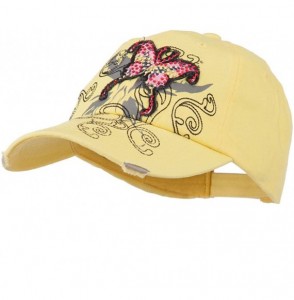 Baseball Caps Baseball Cap with Jeweled Butterfly - Yellow - CV11P5HKF8R