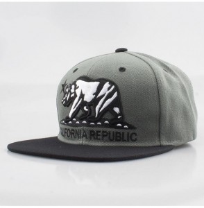 Baseball Caps California Republic Bear Flat Visor Snapback Multi Color - D.gray/Black - C81291P2EWN