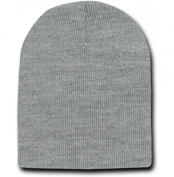 Skullies & Beanies 12 Short Beanies (One Size- Heather Grey) - CO111T7Z4O7