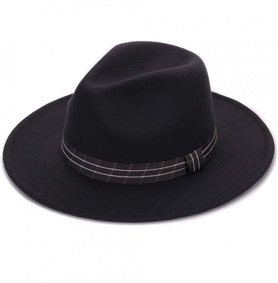 Fedoras Fedora Hats Artificial Wool Pure Cashmere Shaped Solid Borsalino Hat Winter Felt Gambler Hat for Men and Women - CP18...