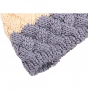 Skullies & Beanies Kids and Toddlers' Chunky Cable Knit Beanie with Yarn Pompom Set of 2 - Grey Stripe+red - CC185AWTH46