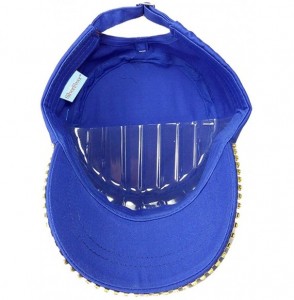 Baseball Caps Women's Military Cadet Army Cap Hat with Bling -Rhinestone Crystals on Brim - Royal Blue - CF18T24WO6H