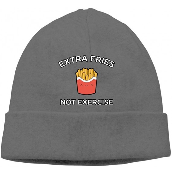 Skullies & Beanies Funny French Fries Pun Men & Women Baggy Cycling Beanie Hat - Deepheather - CD18I6LOEYX