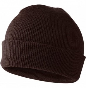 Skullies & Beanies 50% Wool Short Knit Fisherman Beanie for Men Women Winter Cuffed Hats - 5-coffee - CJ18Z35UD8R