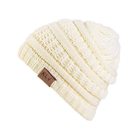 Skullies & Beanies Unisex Classic Knit Beanie Women Men Winter Leopard Hat Adult Soft & Cozy Cute Beanies Cap - White B - C11...