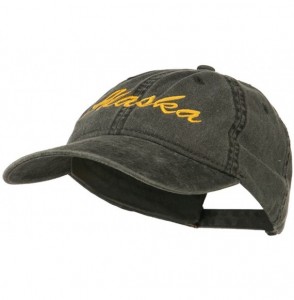 Baseball Caps Western State Alaska Embroidered Washed Cap - Black - CS11MJ3U0MB