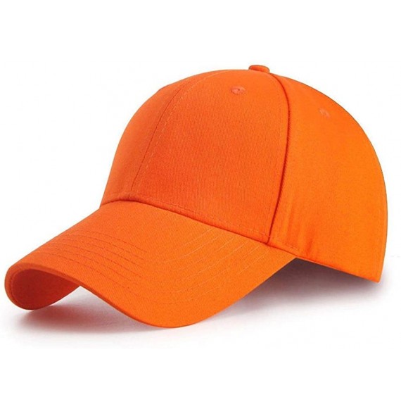 Baseball Caps Baseball Cap Men Women Cotton Dad Hat Adjustable Trucker Hat Solid Color Sports Visor Hats - Orange - CD18R30YYHG