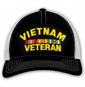 Baseball Caps Vietnam Veteran Hat/Ballcap Adjustable-Back"One Size Fits Most" - Mesh-back Black & White - CS18QGH53LA