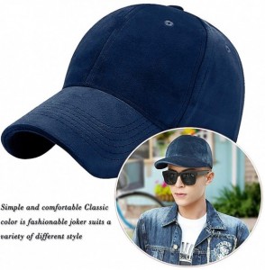 Baseball Caps Flannel Velvet Baseball Cap Winter Adjustable Ball Hats Peaked Cap - Navy - CA18HOQ03S9