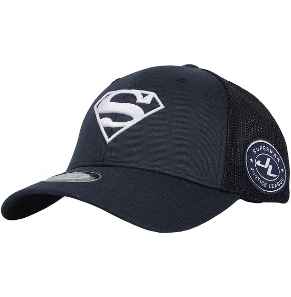 Baseball Caps Superman Shield Embroidery Baseball Cap Mesh Hat ACM1206 - Navy - CI18URT4LOC