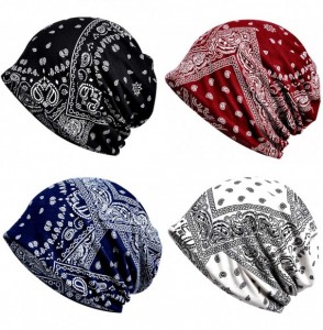 Skullies & Beanies Cotton Fashion Beanies Chemo Caps Cancer Headwear Skull Cap Knitted hat Scarf for Women - 4pack - CG18Q724ENI