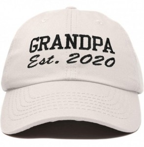 Baseball Caps New Grandpa Hat Est 2019 2020 Fun Gift Embroidered Dad Hat Cotton Cap - Beige - CI18RZCHTQD