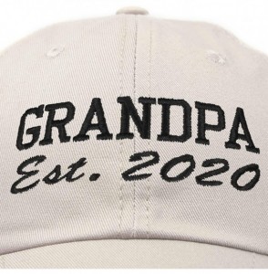 Baseball Caps New Grandpa Hat Est 2019 2020 Fun Gift Embroidered Dad Hat Cotton Cap - Beige - CI18RZCHTQD