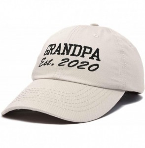 Baseball Caps New Grandpa Hat Est 2019 2020 Fun Gift Embroidered Dad Hat Cotton Cap - Beige - CI18RZCHTQD