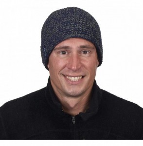 Skullies & Beanies Men's Collins Fleece Lined Classic Hand Crocheted Beanie - Midnight - CX1878O9GYU