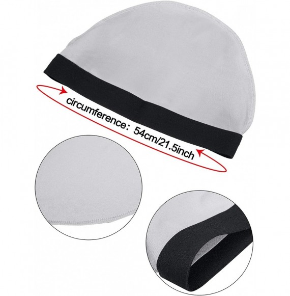 Skullies & Beanies 6 Pieces Elastic Band Silky Wave Caps for Men Silk Material for 360 540 and 720 Waves - Color 3 - CR18W9ISZ2R