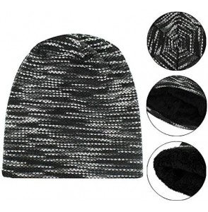 Skullies & Beanies Unisex Mens/Womens Winter Warm Plush Lined Knit hat Beanie Hat Cap - Grey - CW18RKWTU2M