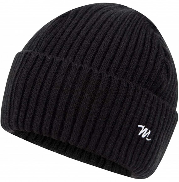 Skullies & Beanies Knit Beanie Watch Cap Winter Skull Cable Beanie for Men Women Warm Stretch Cuffed Acrylic Hat Cap Embroide...