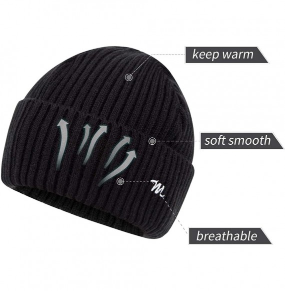 Skullies & Beanies Knit Beanie Watch Cap Winter Skull Cable Beanie for Men Women Warm Stretch Cuffed Acrylic Hat Cap Embroide...