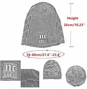 Skullies & Beanies Unisex Baggy Skull Beanies Men's Thick Warm Winter Wool Hat Knitted Caps - 1 - CC18IS032UW