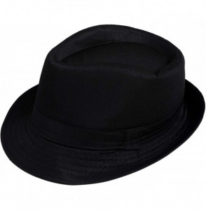 Fedoras Kid's Short Brim Trilby Fedora Hat - Black - CS11KYTPCXT