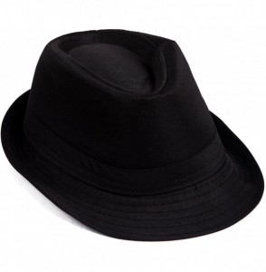 Fedoras Kid's Short Brim Trilby Fedora Hat - Black - CS11KYTPCXT