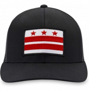 Baseball Caps Washington DC Flag Hat - DC Trucker Hat Baseball Cap Snapback Golf Hat (Black) - CP195EHNC72