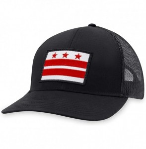 Baseball Caps Washington DC Flag Hat - DC Trucker Hat Baseball Cap Snapback Golf Hat (Black) - CP195EHNC72