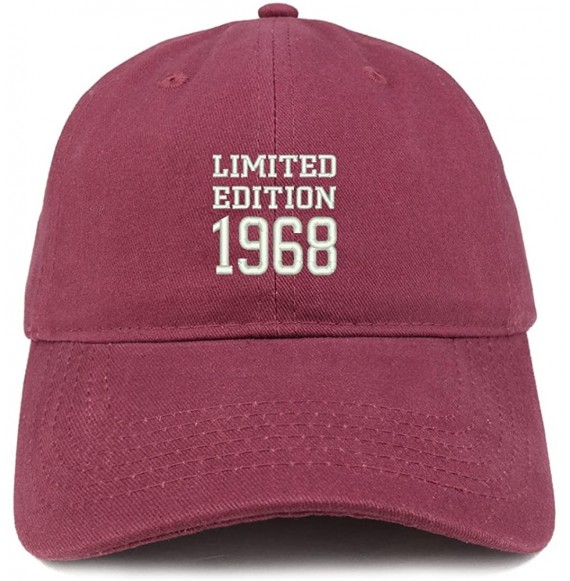 Baseball Caps Limited Edition 1968 Embroidered Birthday Gift Brushed Cotton Cap - Maroon - CP18CO6EADT