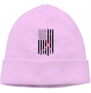 Skullies & Beanies Unisex Breast Cancer Awareness Flag-1 Soft Beanie Hat - Pink - CD18K6T5M4G