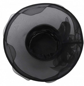 Sun Hats Women Organza Wide Brim Sun Hat with Large Flower Church Party Wedding Cap - Black B - CH18RQ78W4U