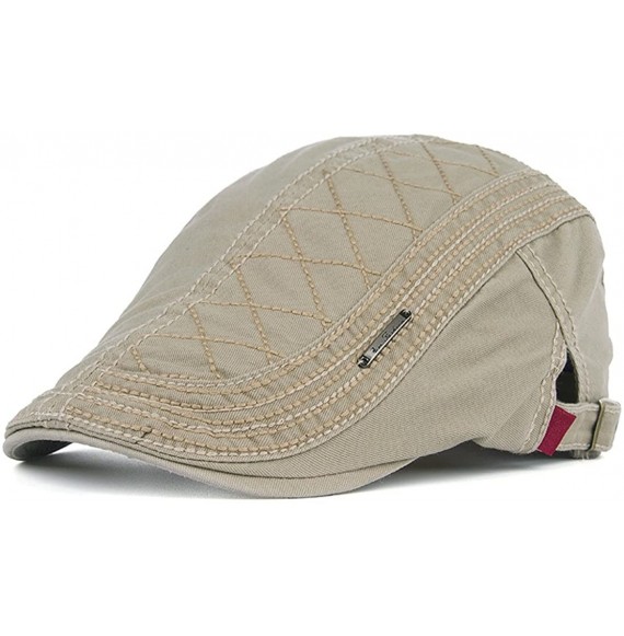 Newsboy Caps Cotton Men's Gatsby Cap Newsboy Ivy Newsboy Hunting Hat - Beige - CM12LD28YHL