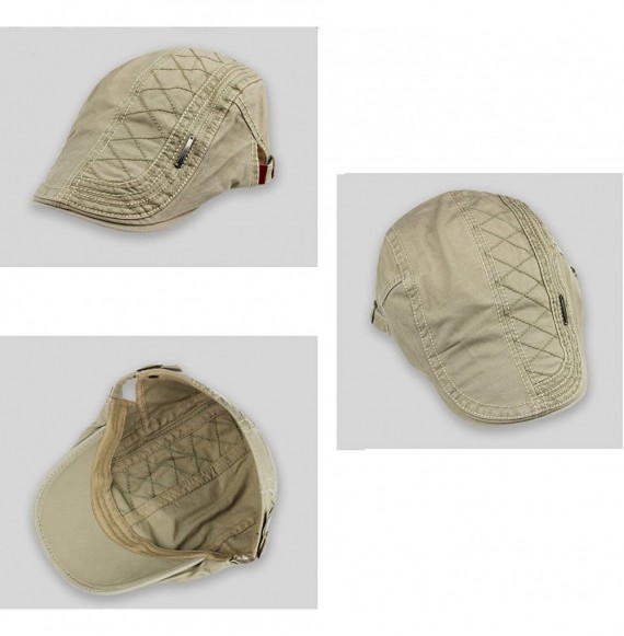 Newsboy Caps Cotton Men's Gatsby Cap Newsboy Ivy Newsboy Hunting Hat - Beige - CM12LD28YHL