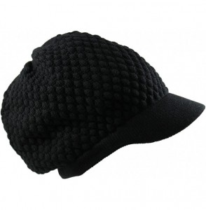 Skullies & Beanies Unisex Cotton Rasta Beanie Visor - Black - CZ12HJNJMZL